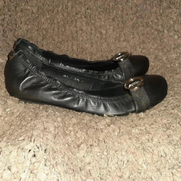 RUDSAK-Canadian Luxury-Soft Black Leather-Silver Logo-Ballet Flat-Sz37-Near Mint - Picture 4 of 7
